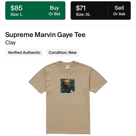 Supreme Marvin Gaye Tee Clay (used) - Picture 4 of 5